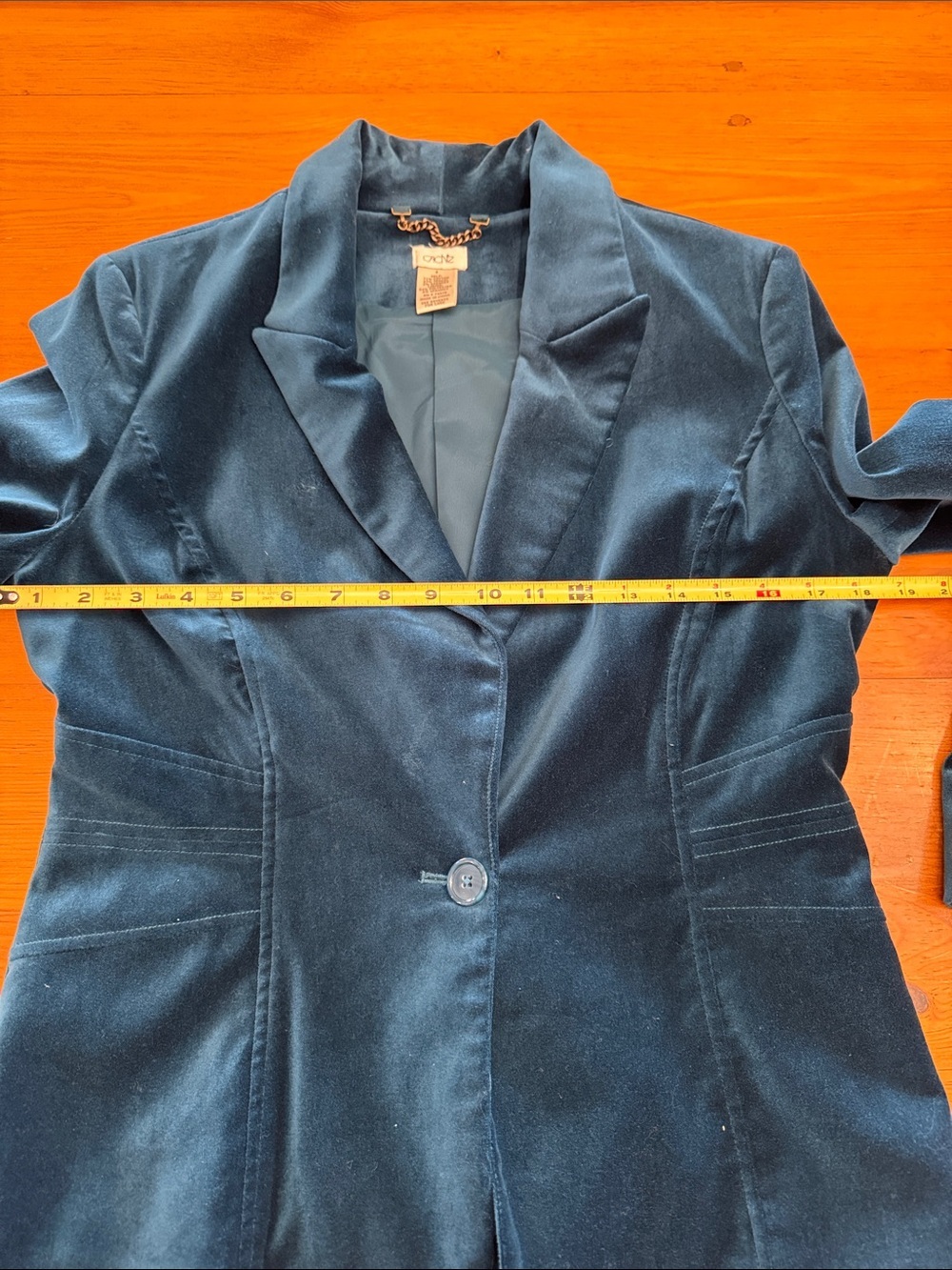 Cache Teal Velvet Blazer and Pants Set - Picture 5 of 13